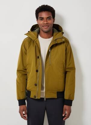 Parka poignets bords-côtes a capuche marron SCOTCH & SODA homme