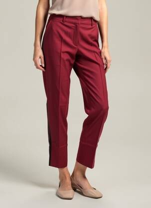 Pantalon 7/8 coupe chino taille normale rouge LEON & HARPER femme