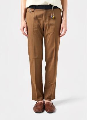 Pantalon chino poches marron LEON & HARPER femme
