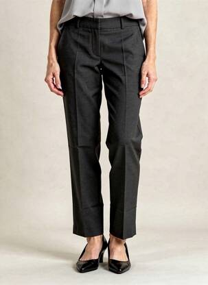 Pantalon droit stretch taille normale gris LEON & HARPER femme