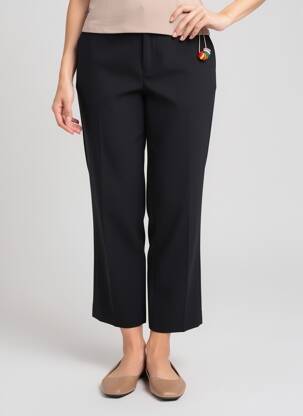 Pantalon 7/8 coupe chino taille normale noir LEON & HARPER femme