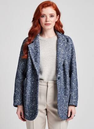 Manteau court coupe droite sans capuche bleu DN.SIXTY SEVEN femme