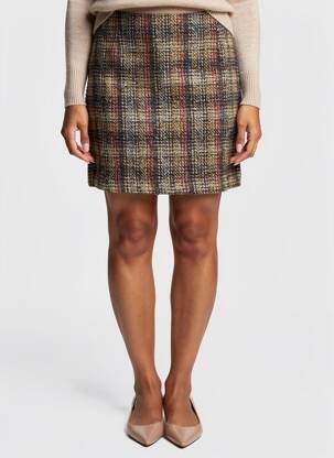 Jupe courte coupe droite marron DANIELLE ENGEL femme