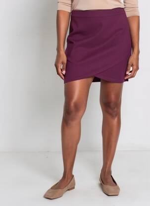 Jupe courte coupe droite violet DANIELLE ENGEL femme