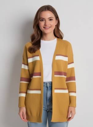 Gilet manches longues stretch jaune V.CODE femme