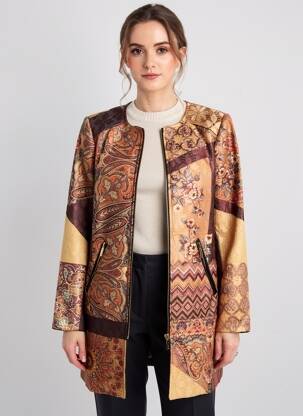 Manteau long coupe cintrée sans capuche marron 101 IDEES femme
