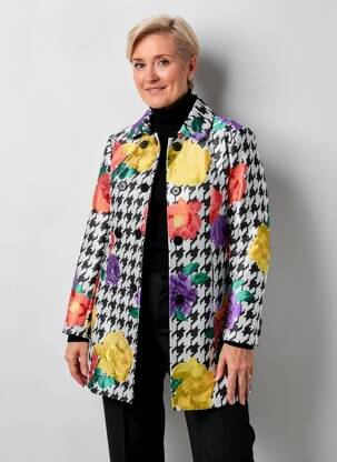 Manteau long coupe cintrée sans capuche noir HIPPOCAMPE femme