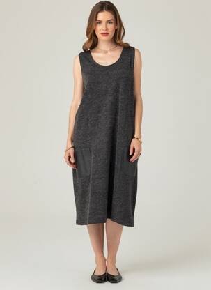 Robe mi-longue sans manche sans manche gris DRESS ADDICT femme