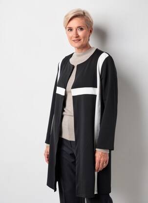 Manteau long coupe cintrée sans capuche noir ROMEO POUR JULIETTE femme