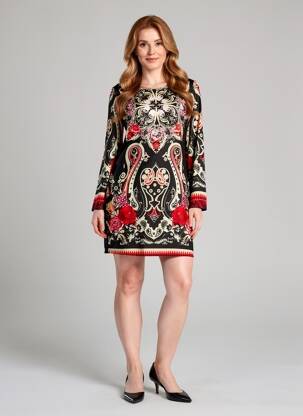 Robe courte manches longues manches longues noir 101 IDEES femme