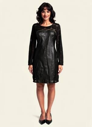 Robe courte manches longues manches longues noir 101 IDEES femme