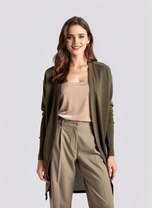 Gilet manches longues stretch vert ELL'A femme