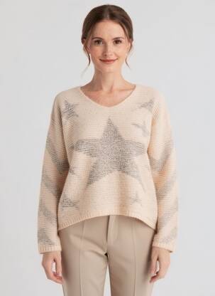 Pull coupe cintrée manches longues rose KY CREATION femme