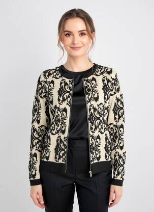 Gilet manches longues col rond noir KY CREATION femme