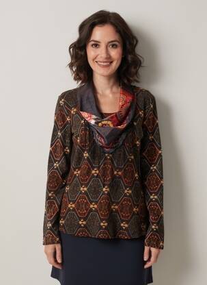 Pull coupe cintrée manches longues noir 101 IDEES femme