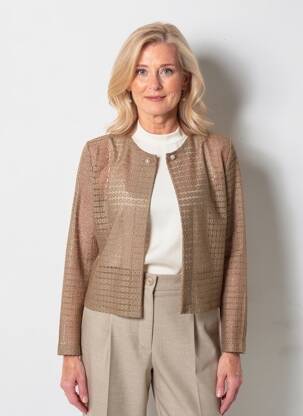 Gilet manches longues col rond marron VETISTYLE femme