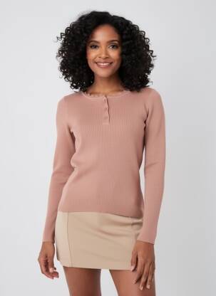 Pull coupe cintrée manches longues rose MOLLY BRACKEN femme