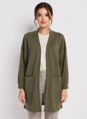 Gilet manches longues stretch vert NOISY MAY femme