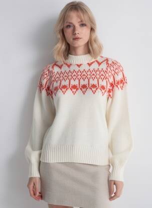 Pull stretch manches longues beige PIECES femme