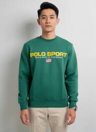 Sweat-shirt stretch manches longues vert RALPH LAUREN homme