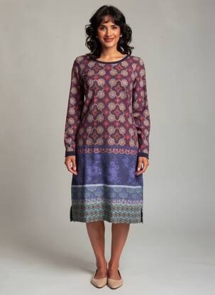 Robe pull coupe cintrée manches longues bleu WHITE STUFF femme