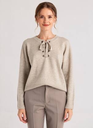 Pull coupe droite manches longues beige WHITE STUFF femme