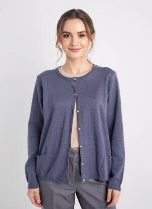 Gilet manches longues col rond bleu WHITE STUFF femme