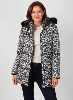 Doudoune manches longues a capuche noir IMPULSION femme