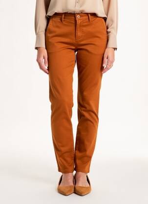 Pantalon slim stretch taille normale orange HOD femme