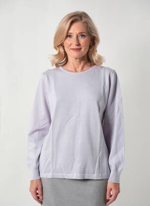 Pull coupe cintrée manches longues gris QUATRE VINGT JOURS femme