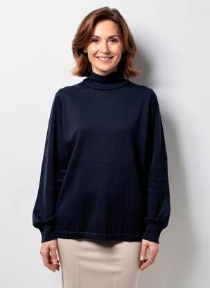 Pull stretch manches longues bleu QUATRE VINGT JOURS femme