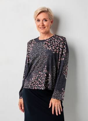 T-shirt manches longues manches longues bleu GRIFFON femme