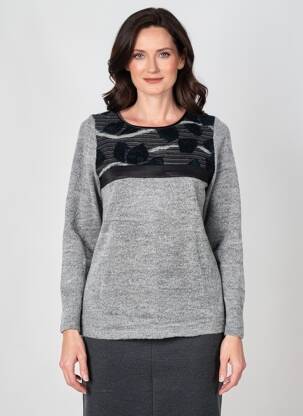 Pull coupe droite manches longues gris MERI & ESCA femme
