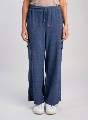 Pantalon cargo multipoches taille haute bleu K-DESIGN femme