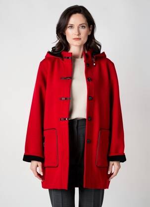 Manteau long a capuche a capuche rouge MERI & ESCA femme