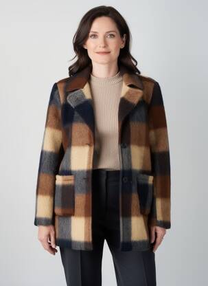 Manteau court fermeture boutonnée sur le devant sans capuche marron JULIE GUERLANDE femme