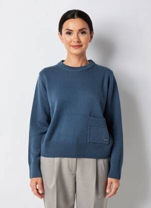 Pull stretch manches longues bleu AGATHE & LOUISE femme