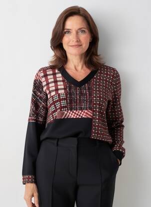 Pull coupe cintrée manches longues noir GUY DUBOUIS femme