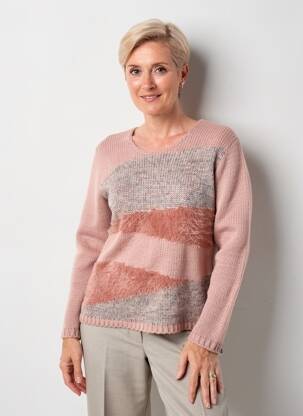 Pull coupe cintrée manches longues rose GRIFFON femme