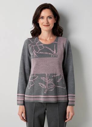 Pull coupe cintrée manches longues gris GRIFFON femme