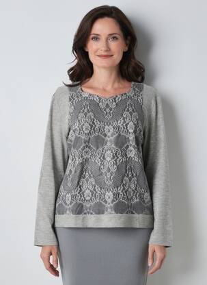 Pull coupe cintrée manches longues gris GUY DUBOUIS femme