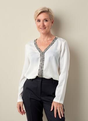T-shirt manches longues manches longues blanc GUY DUBOUIS femme