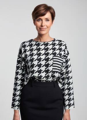 Pull col bateau manches longues noir THOMAS RABE femme