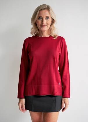 Pull coupe cintrée manches longues rouge THOMAS RABE femme