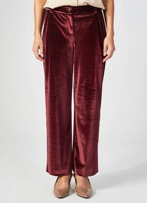 Pantalon droit stretch taille normale rouge ELORA femme