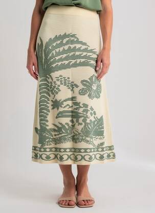 Jupe longue coupe droite beige ELORA femme