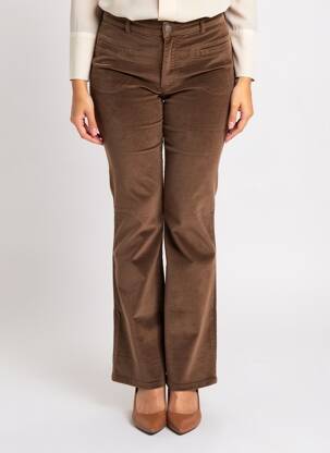 Pantalon flare stretch taille haute marron GALLIANO femme