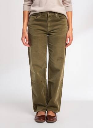Pantalon droit stretch taille normale vert JOST femme