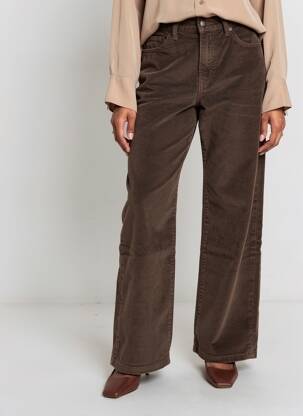 Pantalon droit stretch taille haute marron JOST femme