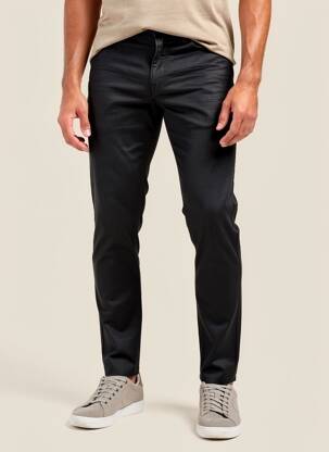 Pantalon slim fermeture zippée sous rabat boutonné noir TEDDY SMITH homme